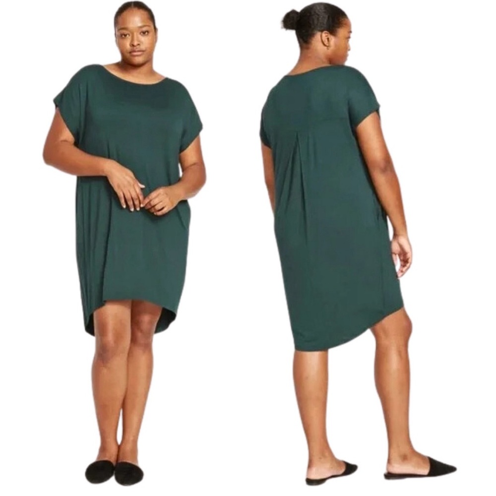 Universal Standard Dress Womens 14/16 Green Mini Helen Liquid Jersey Shift NWT